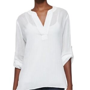 DVF White “Esti” Cotton Gauze Blouse size 2